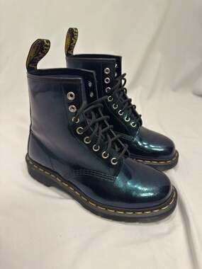 Dr. Martens 1460 Sparkle Metallic Teal Green 8-Eye Boots 7M - 8L